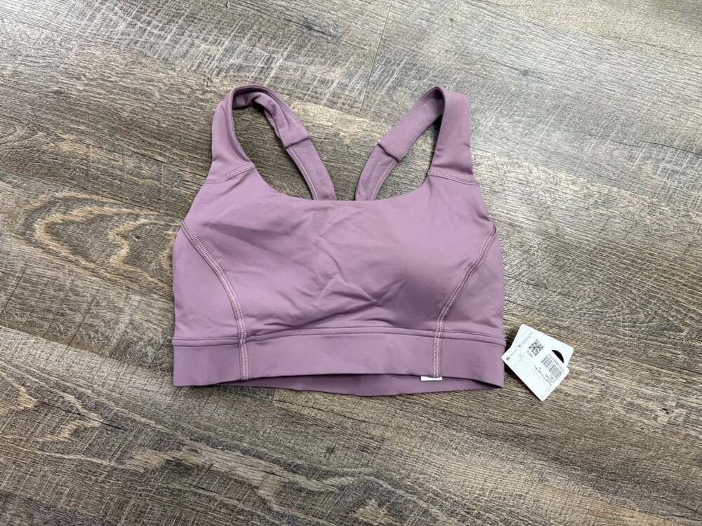Lululemon Women's Power Through Sports Bra Size 6 Cyber Violet NEW WITH TAGS